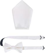 Trafalgar Sutton Solid Color Silk Bowtie and Pocket Square Combo