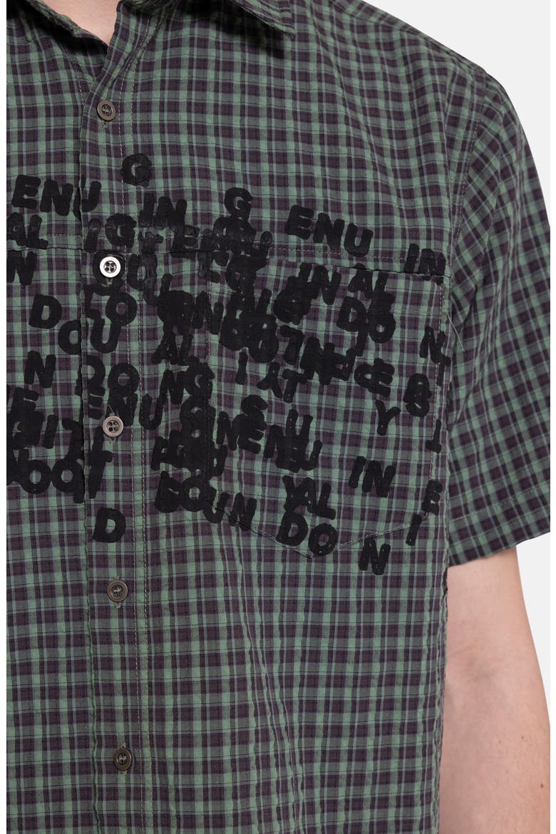 Check Oversize Cotton Button-Up Shirt, Alternate, color, GREEN