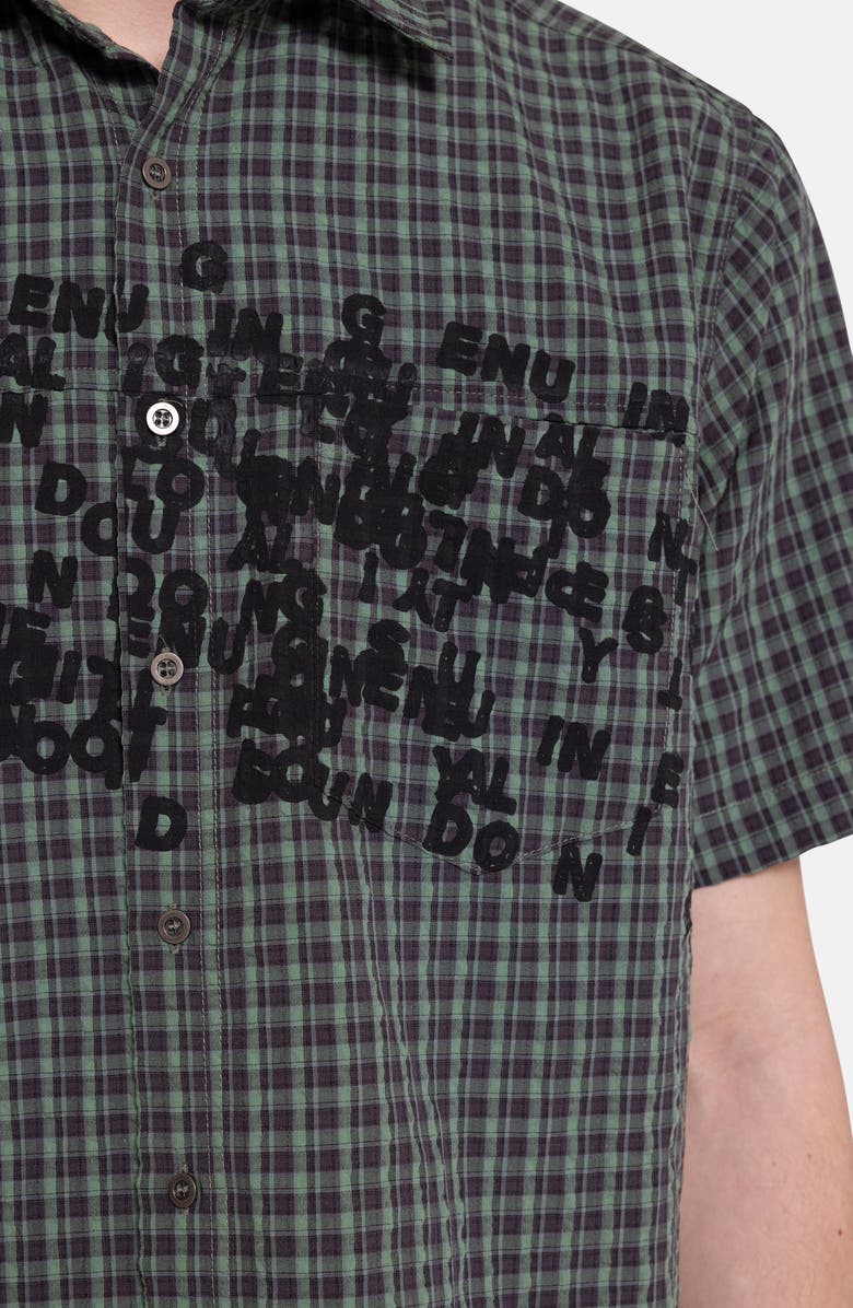 JADED LONDON Check Oversize Cotton Button-Up Shirt, Alternate, color, Green