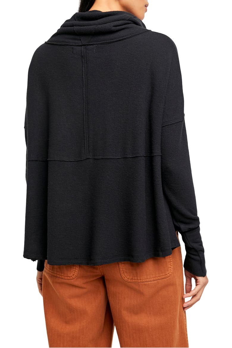 Cozy Time Funnel Neck Top, Alternate, color, BLACK