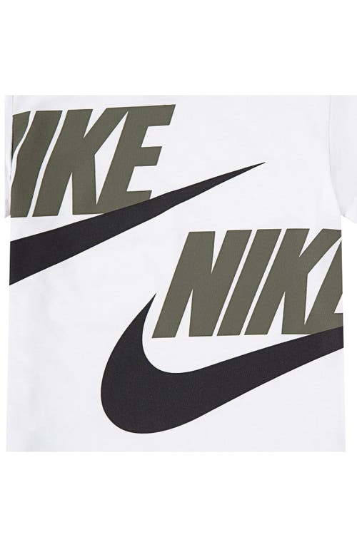 Nike Kids' Split Futura T-shirt & Shorts Set In Medium Olive