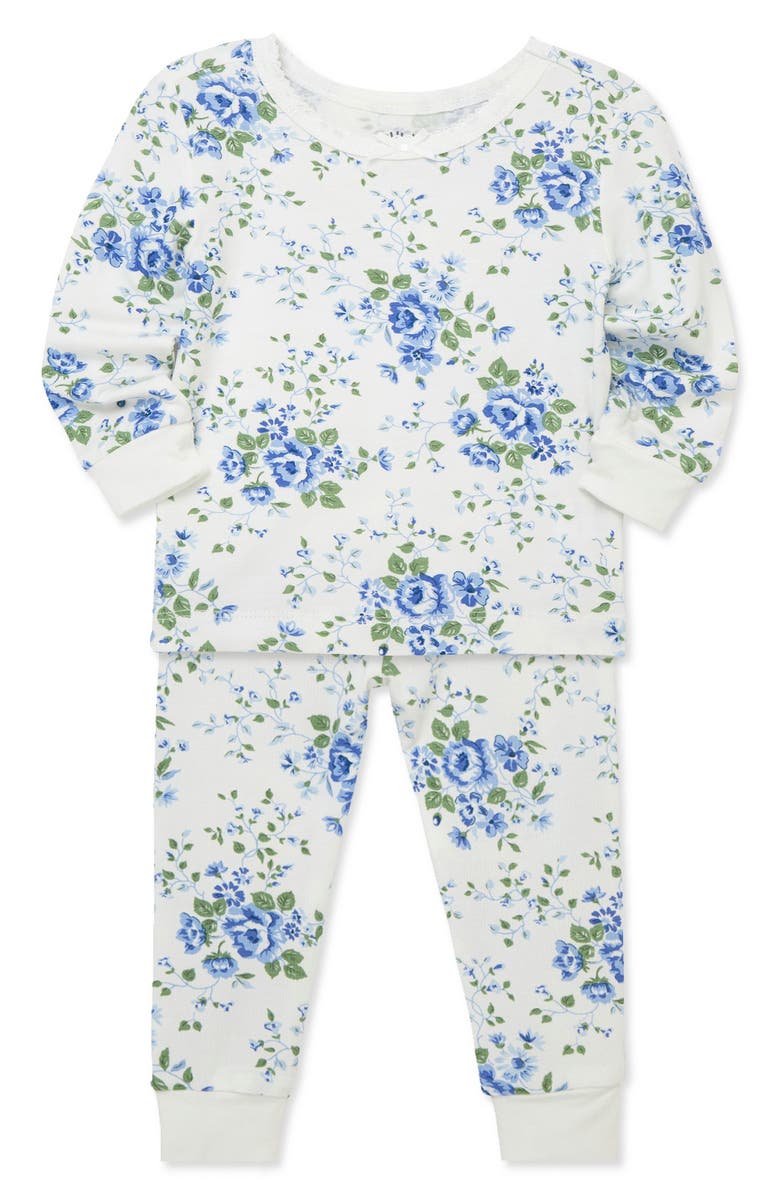 Little Me Floral Toile 2-Pack Stretch Viscose Pajama Set, Alternate, color, Blue