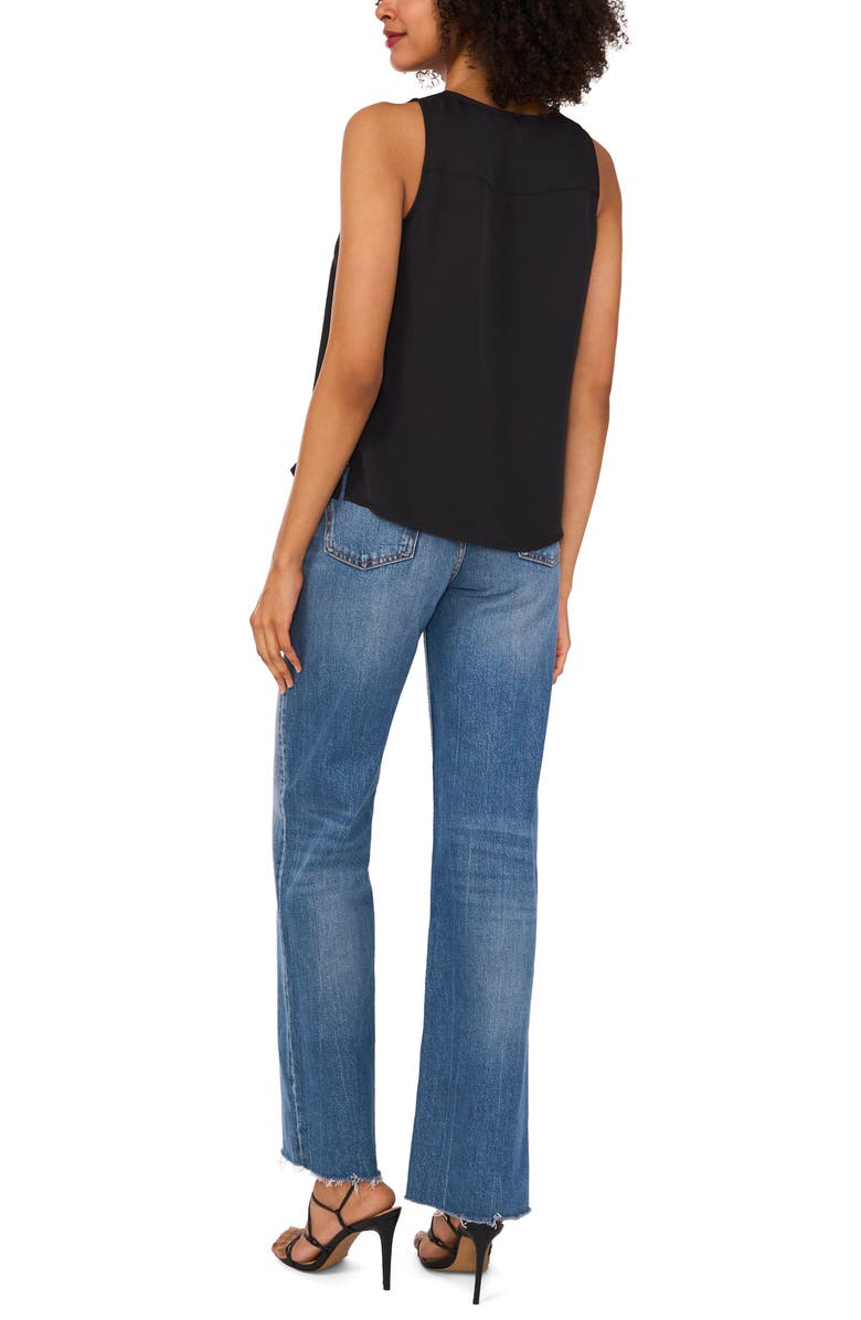 Vince Camuto Crossover Sleeveless Top, Alternate, color, Rich Black