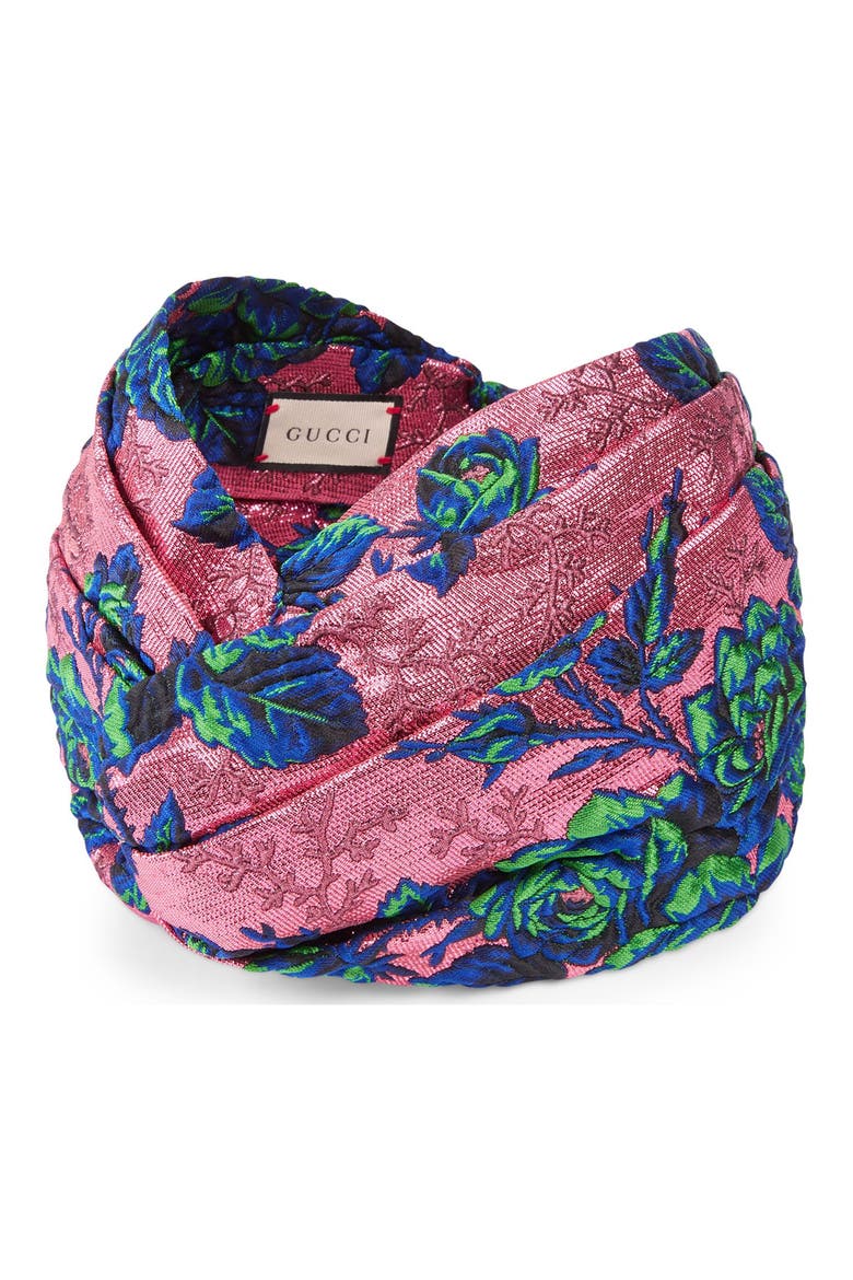 Floral Jacquard Headband, Main, color, SIENNA