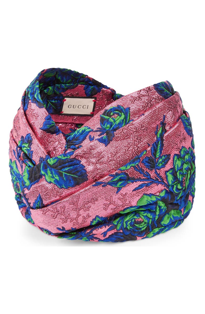Gucci Floral Jacquard Headband, Main, color, 