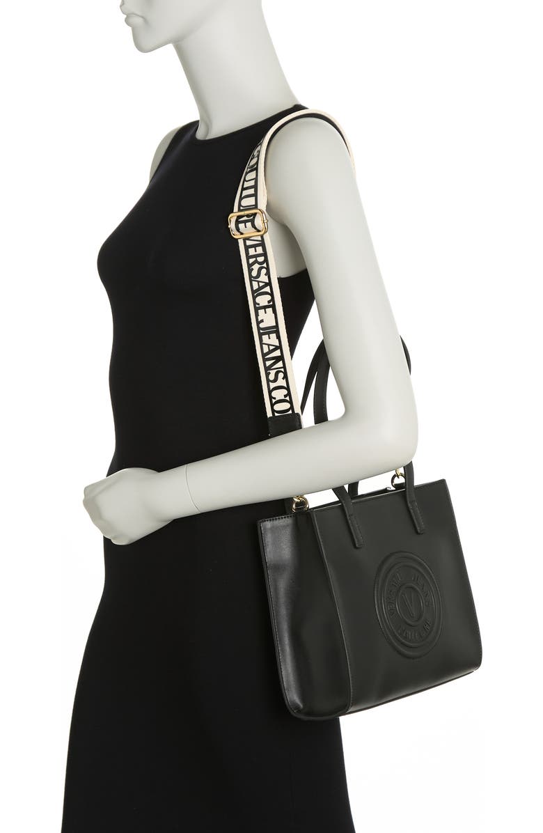 Versace Jeans Leather Logo Tote Bag, Alternate, color,