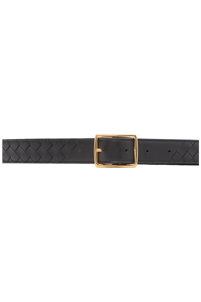 Reverso Intrecciato Reversible Leather Belt, Alternate, color, BLACK/ FONDANT