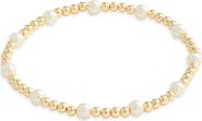 Kiara by Ki-ele Peyton Pearl & Gold Bead Stretch Bracelet