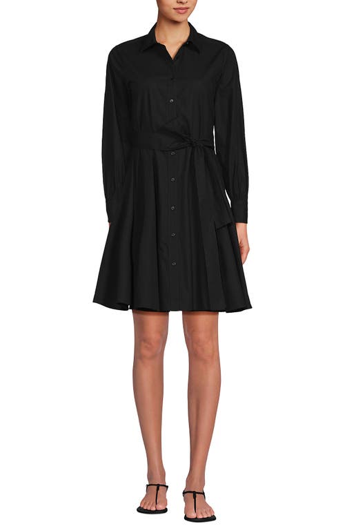 LANDS' END LANDS' END POPLIN BUTTON FRONT DRESS WITH GODETS