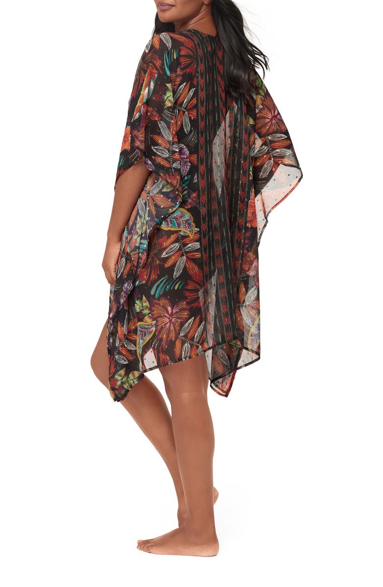 Miraclesuit<sup>®</sup> Pluma Orla Metallic Caftan, Alternate, color, Black/ Multi