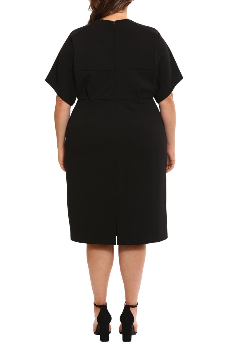 London Times V-Neck Dolman Sleeve Sheath Dress, Alternate, color, Black