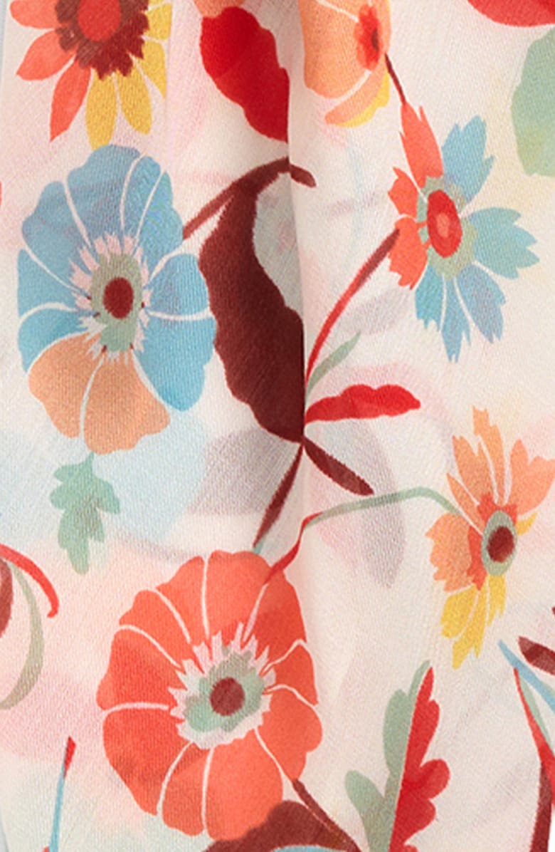 Echo Falling Flowers Wrap, Alternate, color, White Multi