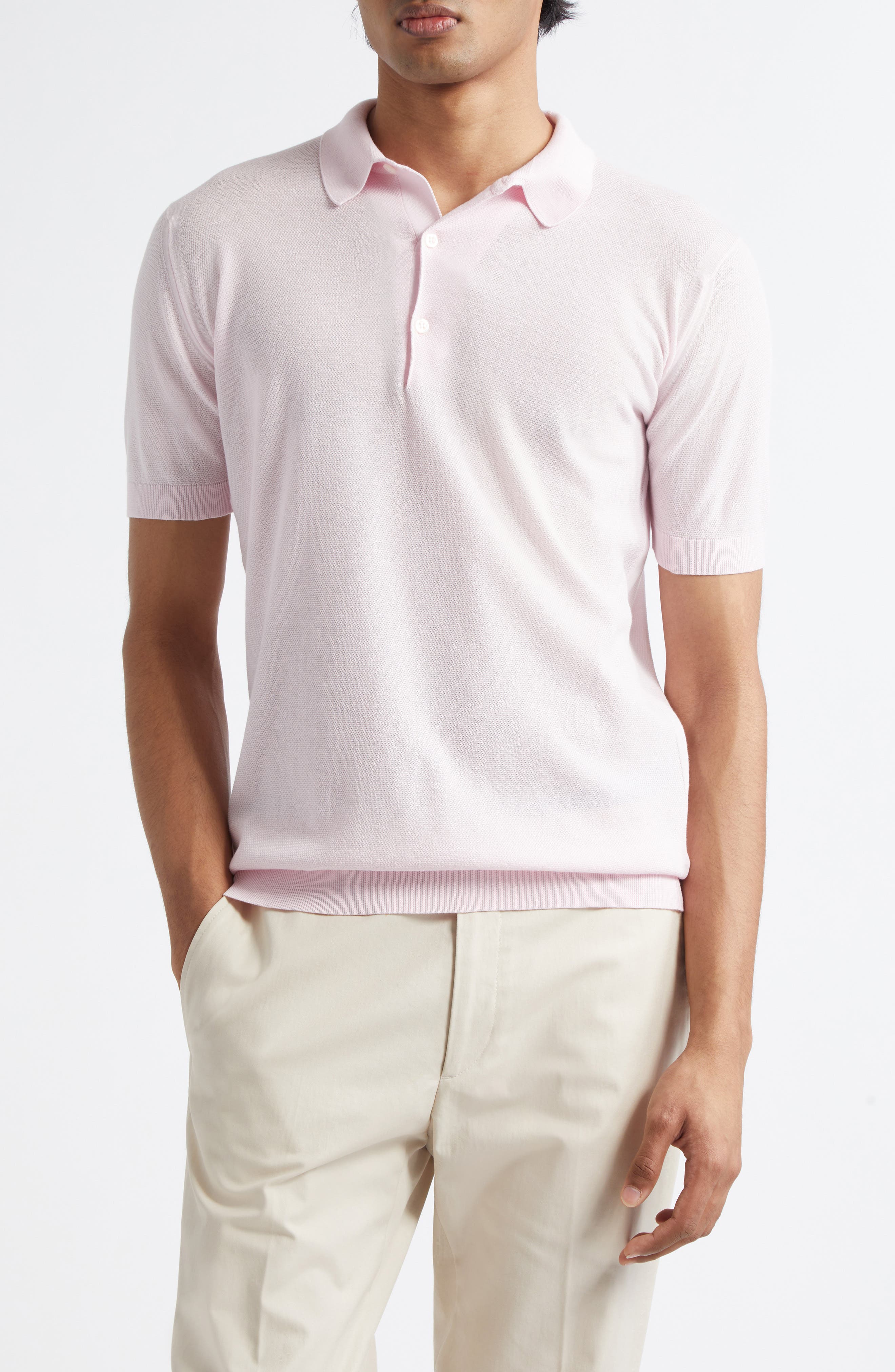 John Smedley Roth Solid Sweater Polo