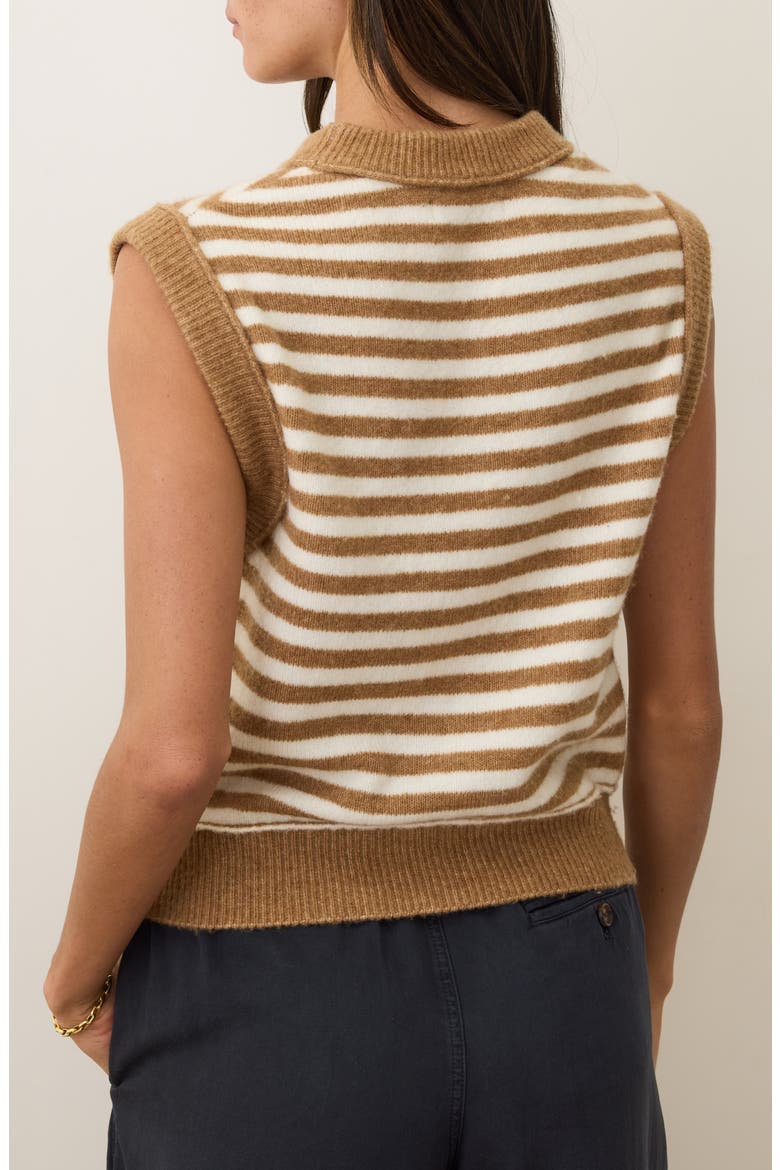 Sausalito Stripe Sweater Vest, Alternate, color, NUTMEG STRIPE