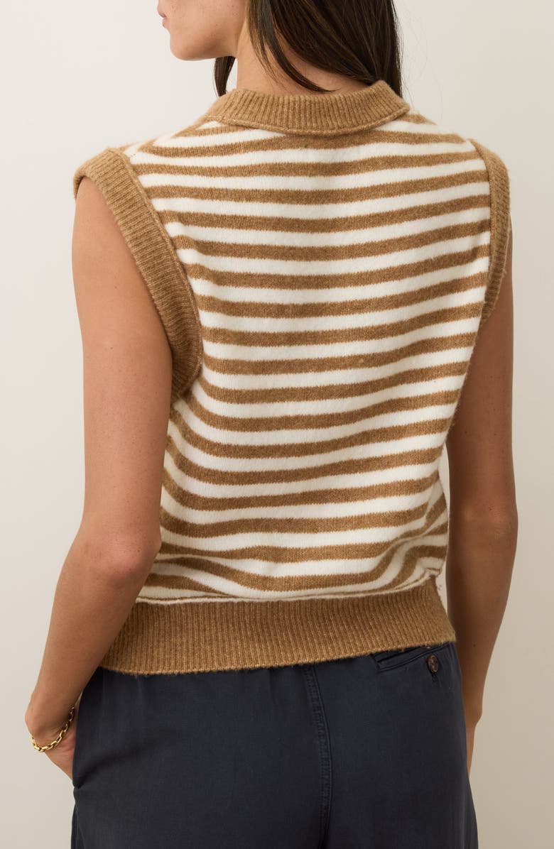Marine Layer Sausalito Stripe Sweater Vest, Alternate, color, Nutmeg Stripe