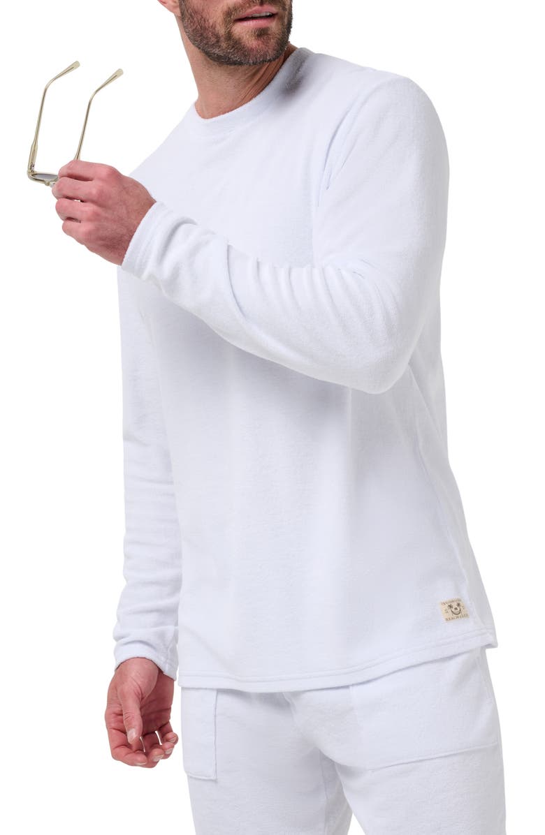 TravisMathew Beach Club Crewneck Sweatshirt, Alternate, color, White