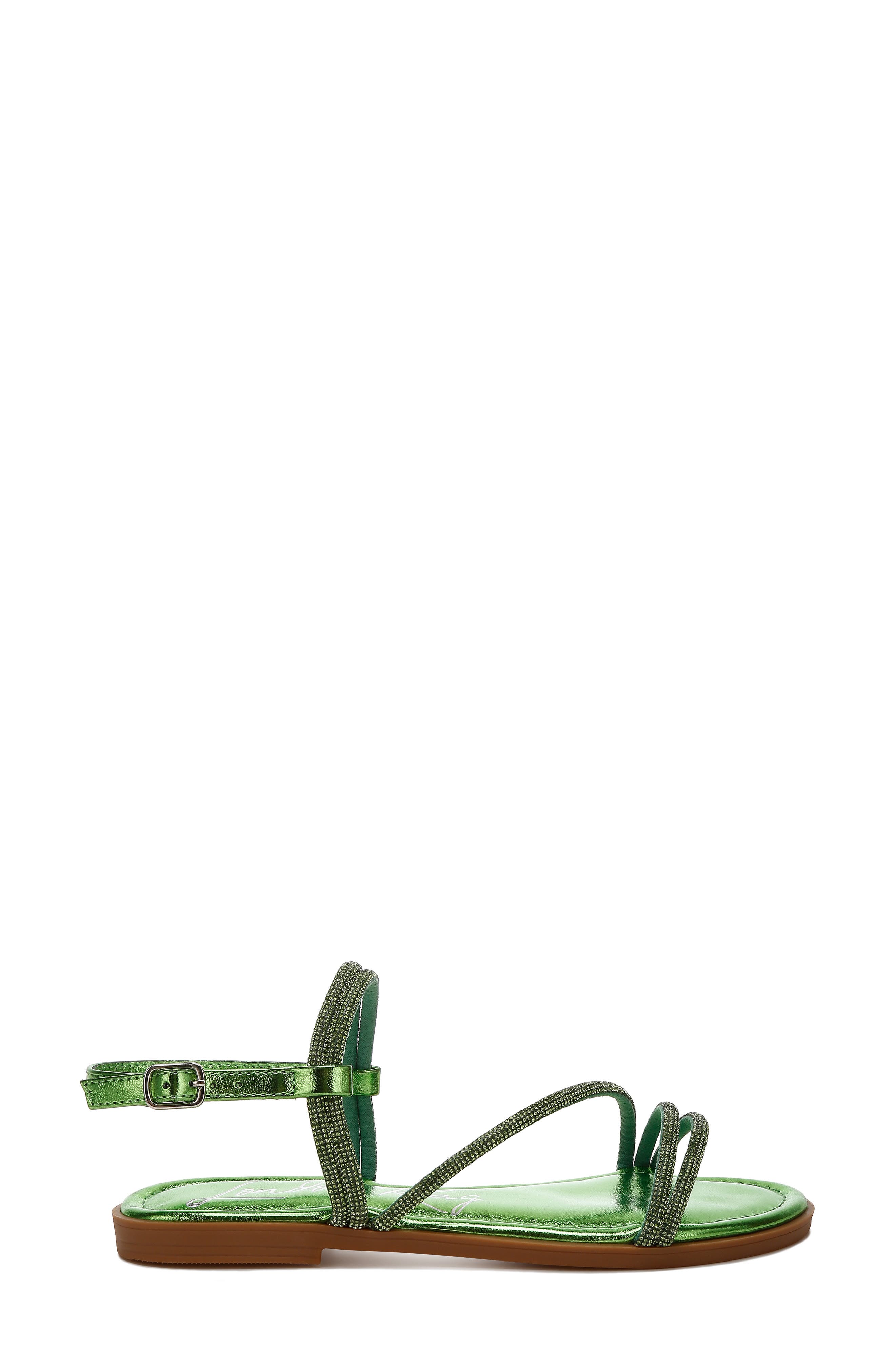 LONDON RAG Bawley Crystal Embellished Flat, Alternate, color, Green