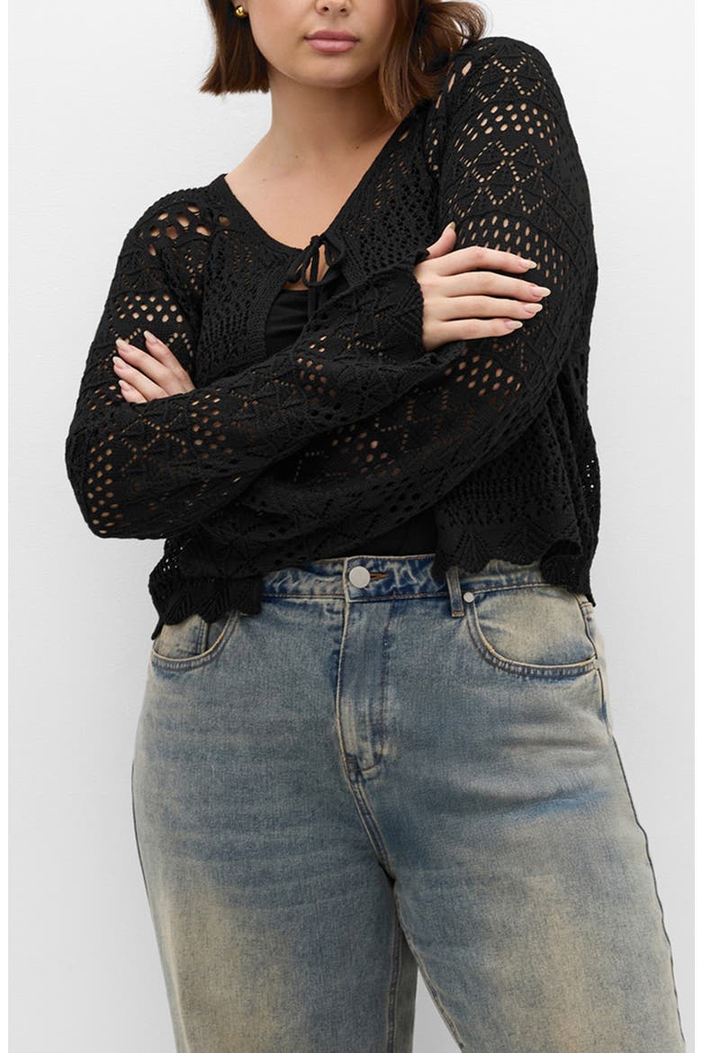 Love Open Stitch Cardigan, Main, color, BLACK