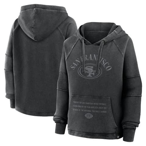 Women's Fanatics Black San Francisco 49ers Oversized Raglan Gridiron Hoodie
