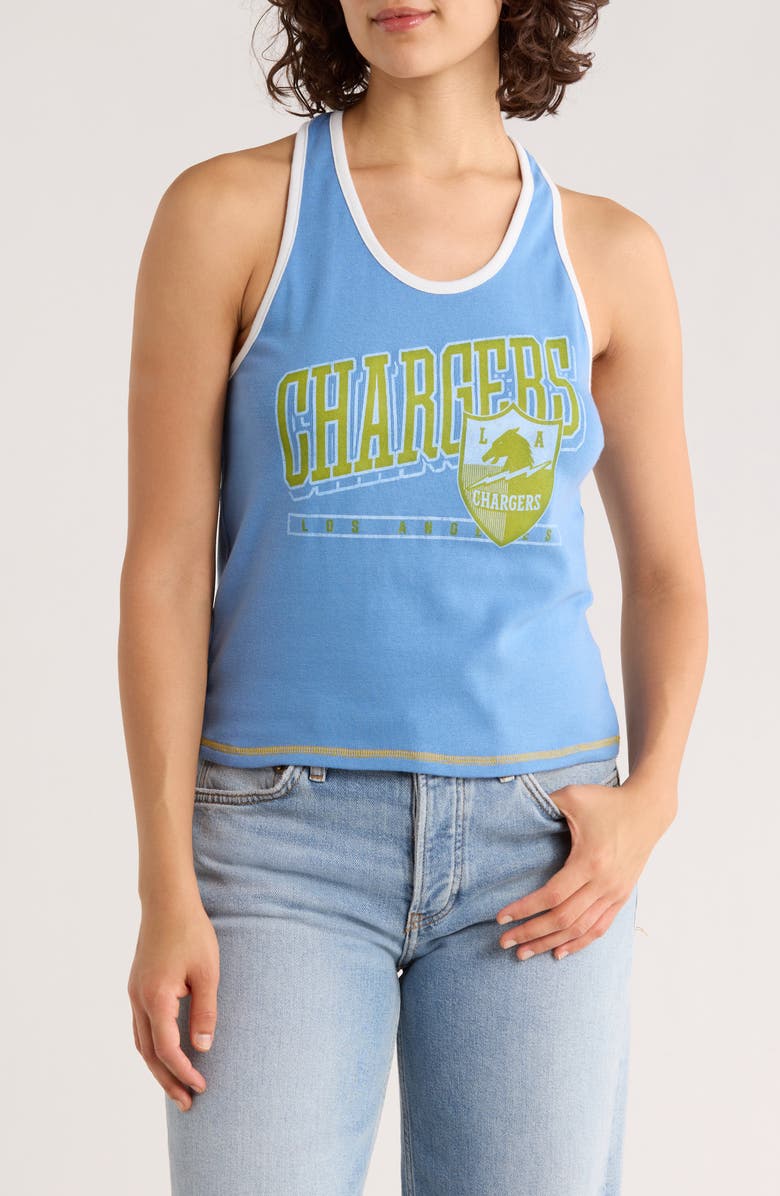 Junk Food All Pro Chargers Tank, Main, color, Baby Blue/ Sun/ Multi