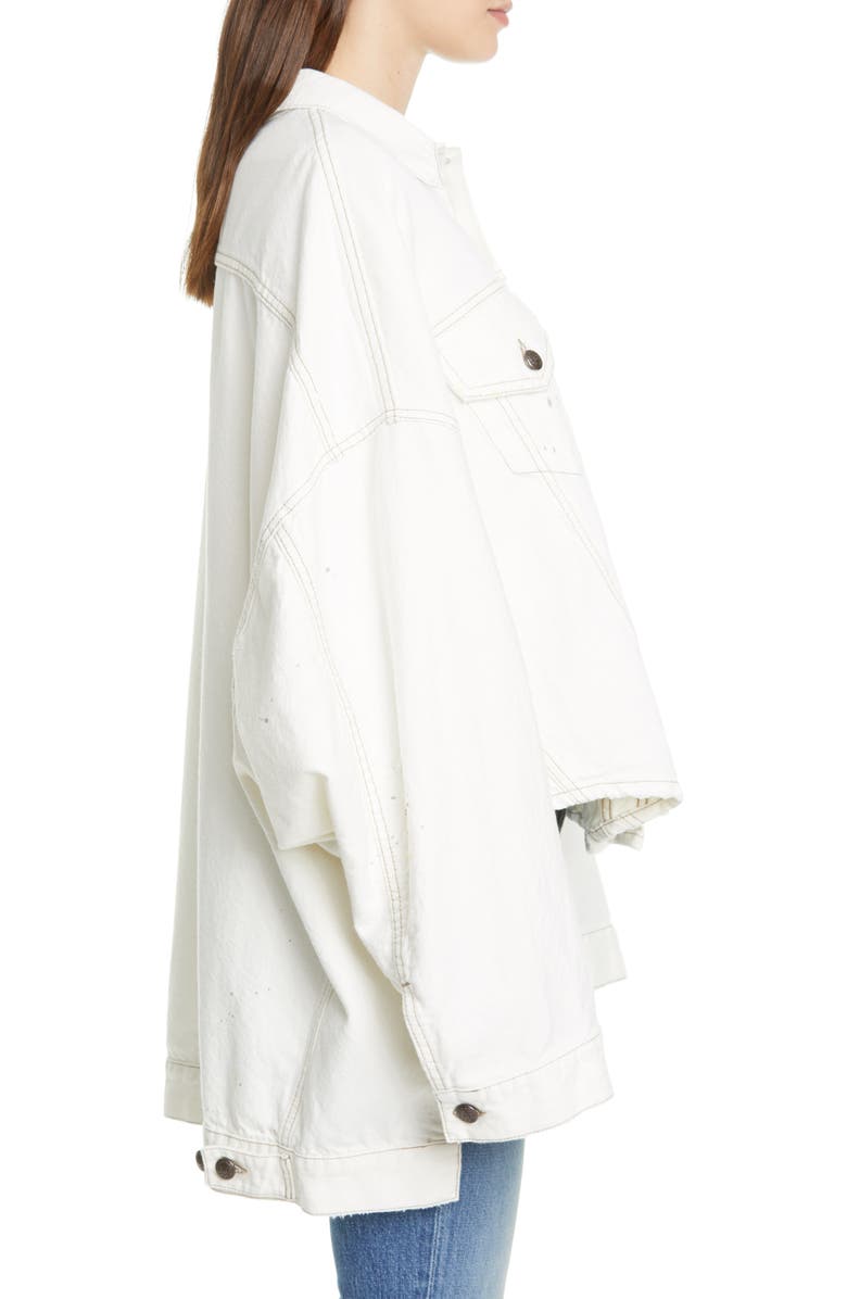 R13 Max's Oversized High/Low Denim Trucker Jacket, Alternate, color,