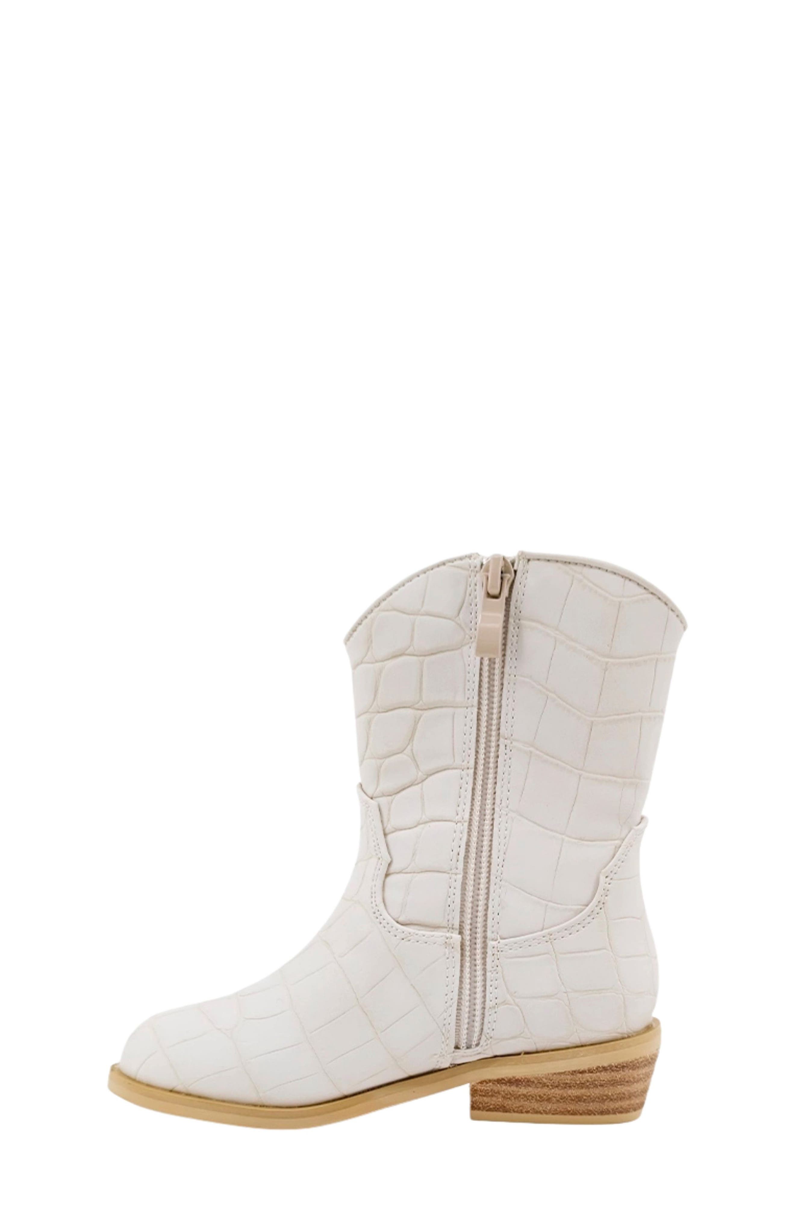 SHUSHOP Kids' Zouzou Croc Embossed Western Boot, Alternate, color, Taupe Croco