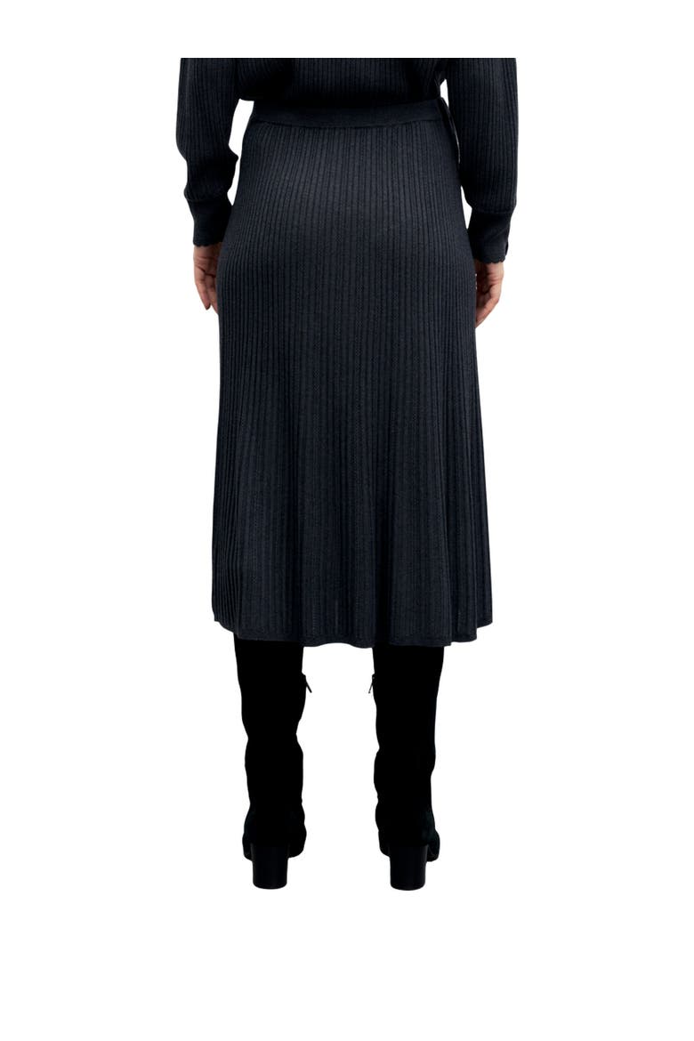 Tati Ribbed Knit Midi Skirt, Alternate, color, Charcoal