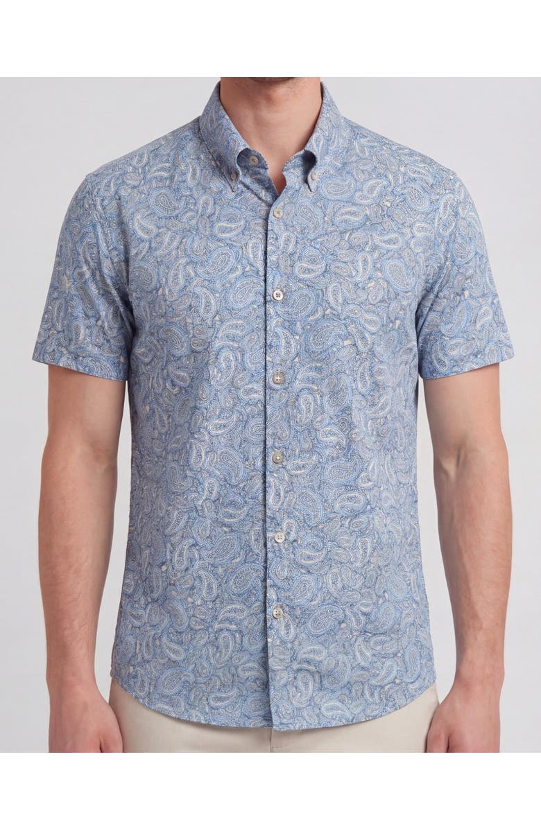 Lords of Harlech Paisley Pile Mens Printed Button Up Shirt, Alternate, color, Paisley Pile Natural