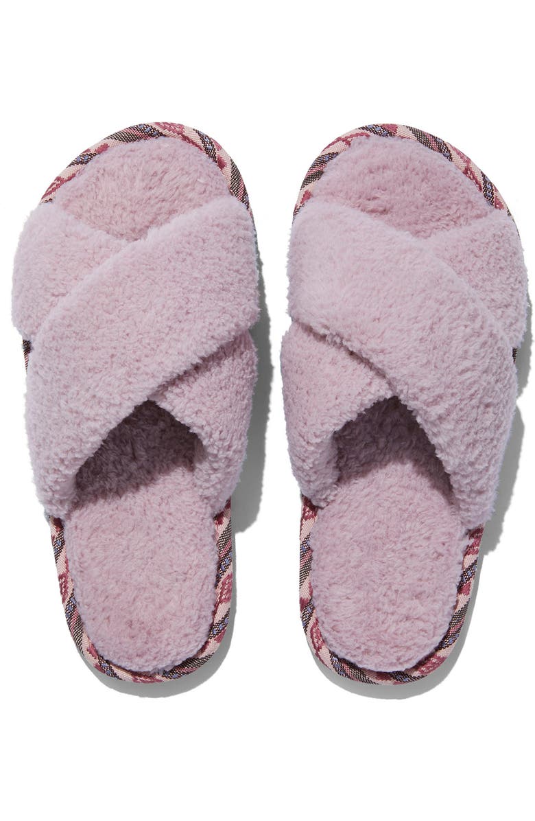 Feelgoodz Womens Equinox Cross Strap Slippers / House Shoes, Alternate, color, Blossom