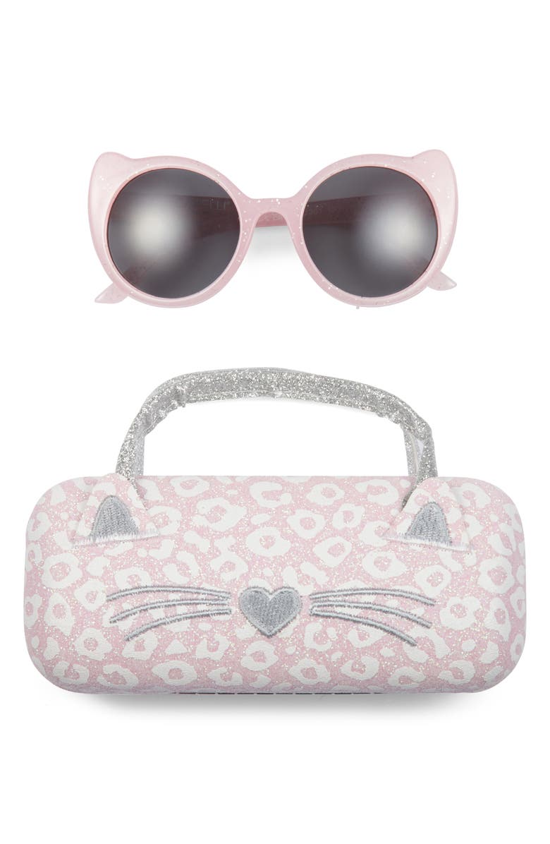 Capelli New York Kids' Leopard Print Sunglasses & Case Set, Main, color, 
