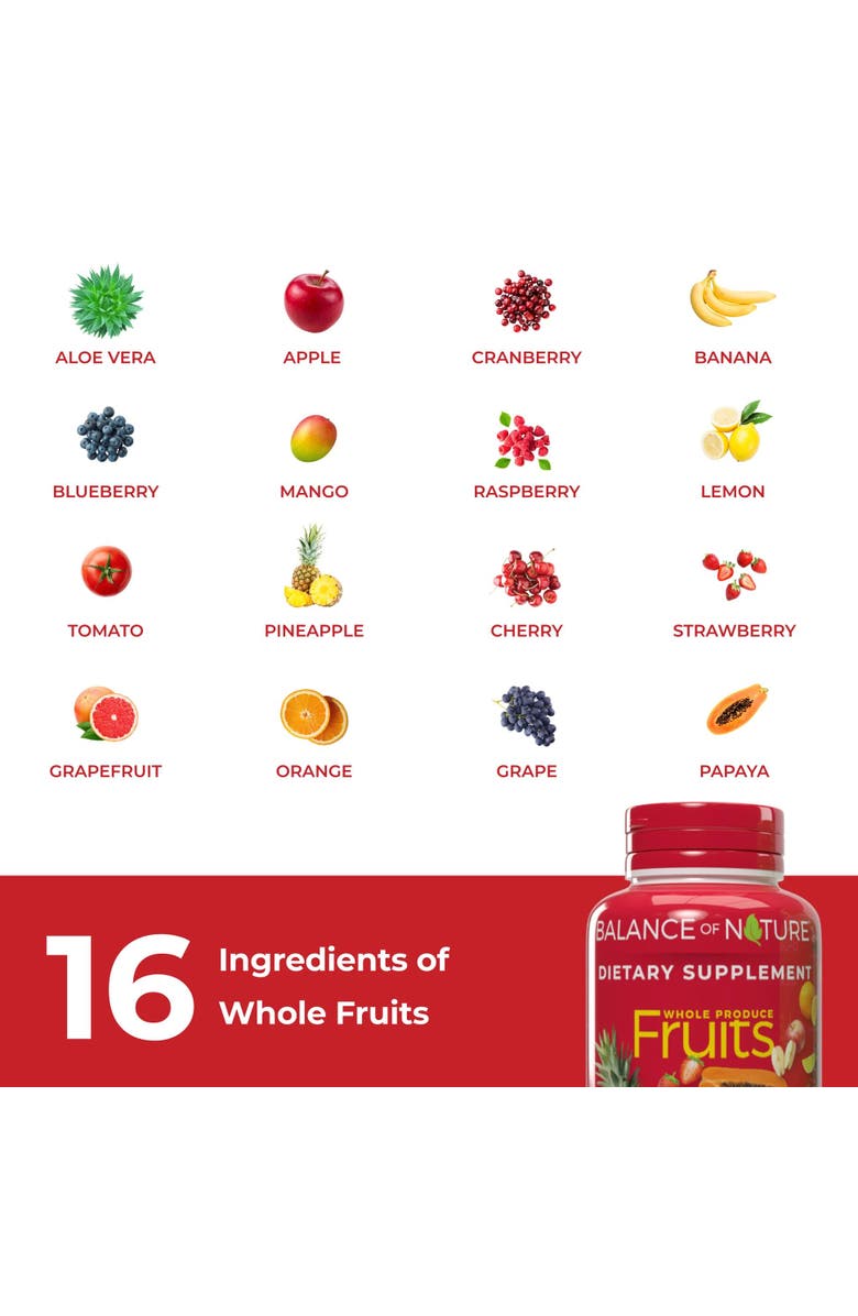 Balance of Nature Whole Fruit Blend Dietary Supplement Capsules, Alternate, color, NO COLOR