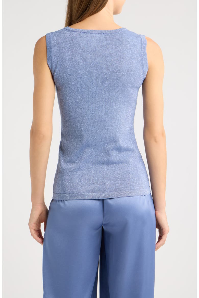 Metallic V-Neck Sweater Tank, Alternate, color, BLUE FROST