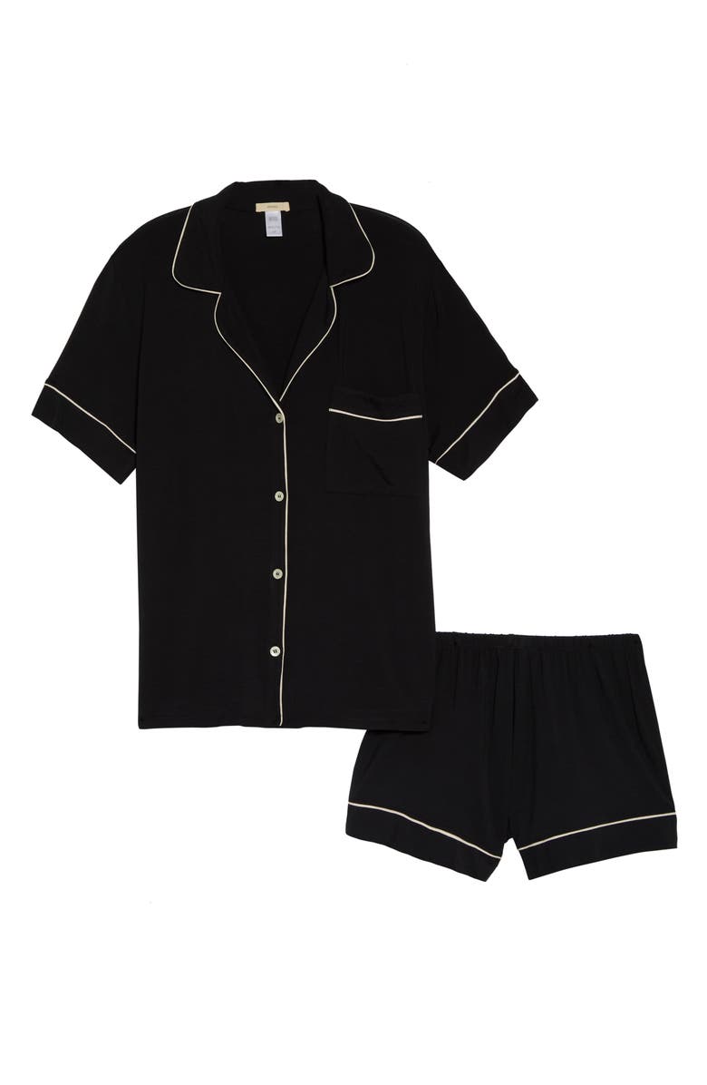 Eberjey Gisele Short Pajamas, Alternate, color, Black/ Sorbet Pink