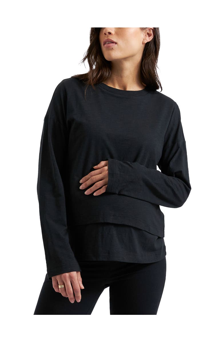 Ripe Maternity Claud Long Sleeve Nursing Top, Main, color, Black