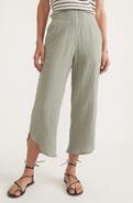 Marine Layer Corinne Wide Leg Double Cloth Cotton Pants