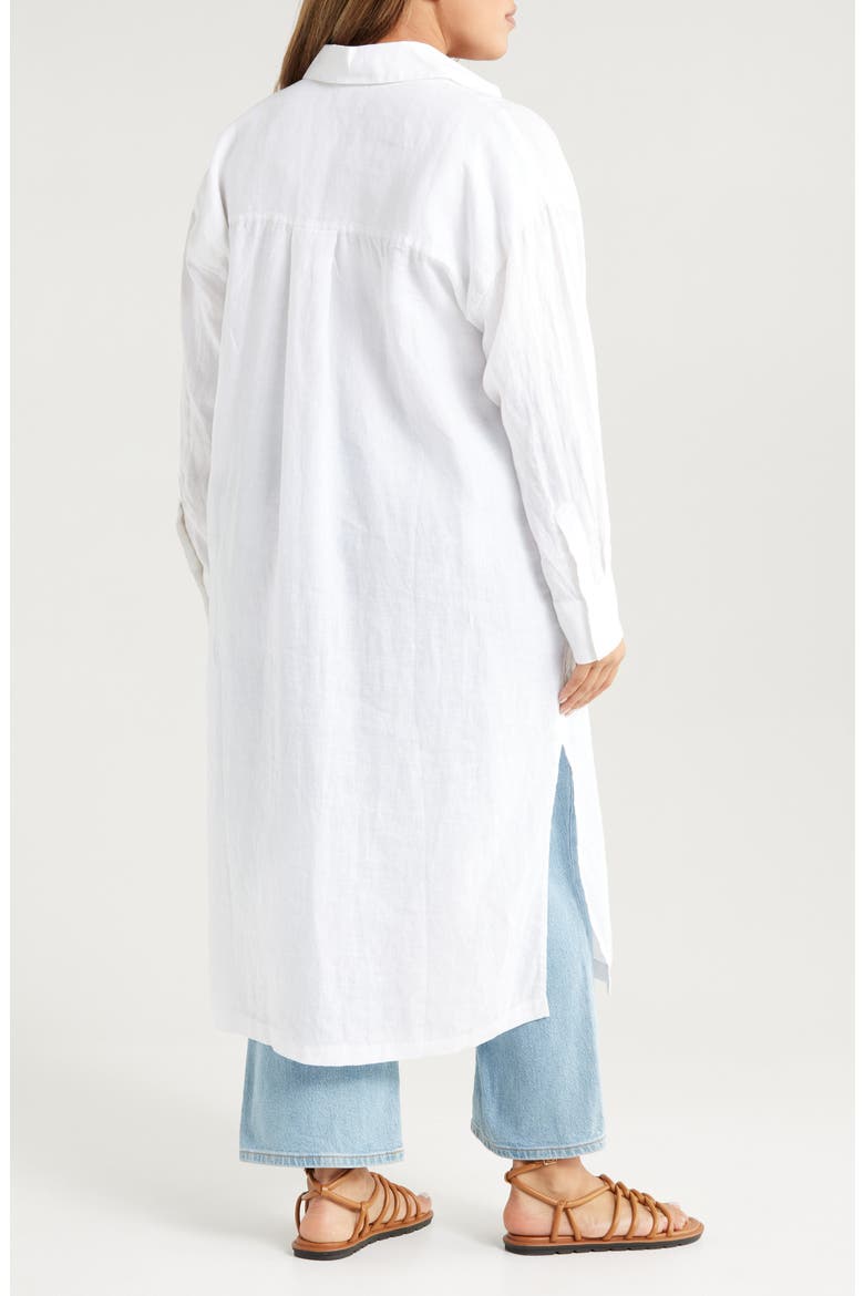 Linen Duster Shirt Jacket, Alternate, color, WHITE