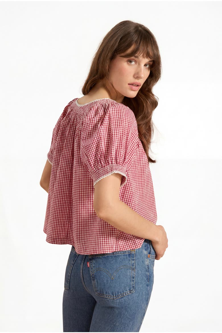 Caitlyn Blouse, Alternate, color, Redcurrant Gingham