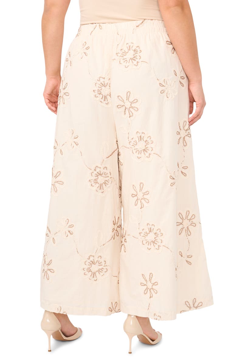 Vince Camuto Elastic Waist Wide Leg Crop Pants, Alternate, color, New Ivory