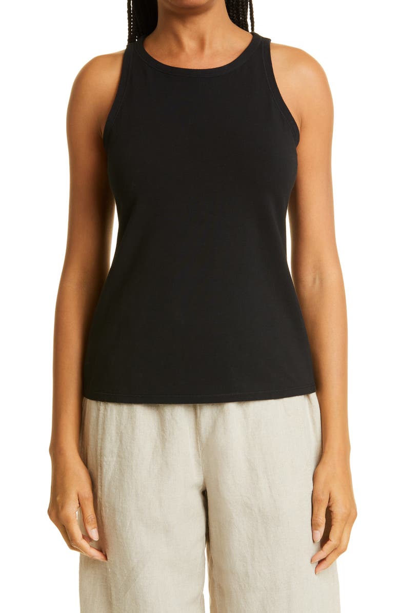 Eileen Fisher Slim Fit Scoop Neck Tank, Main, color, 