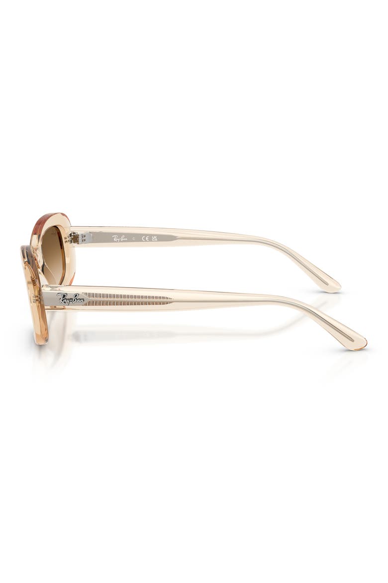 The Ritual 56mm Gradient Oval Sunglasses, Alternate, color, NUDE / CLEAR BROWN