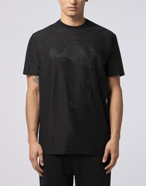 Round Neck T-Shirt Jacquard Skull Men
