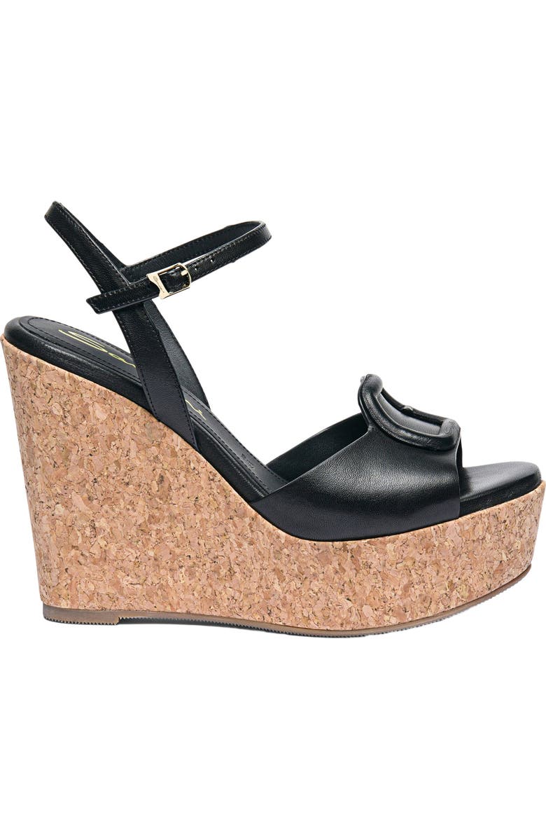 Santoni Women's leather wedge, Main, color, Black