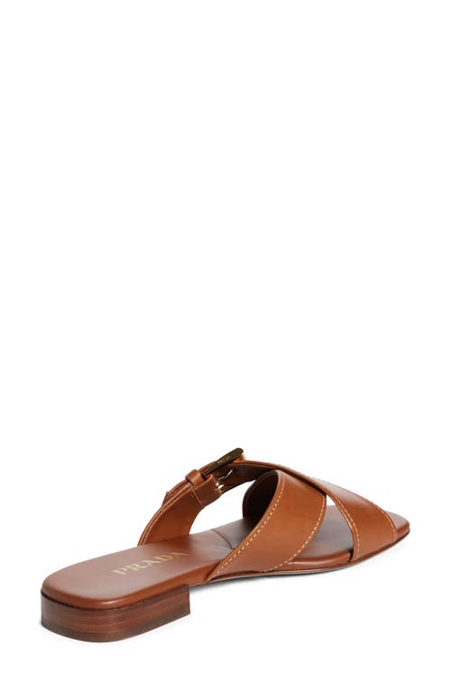Prada Square Toe Flat Sandal In Brown