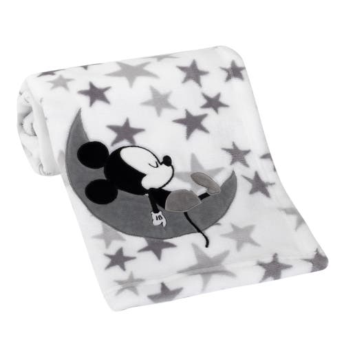 Lambs & Ivy Disney Baby Mickey Mouse Celestial Fleece Blanket In White