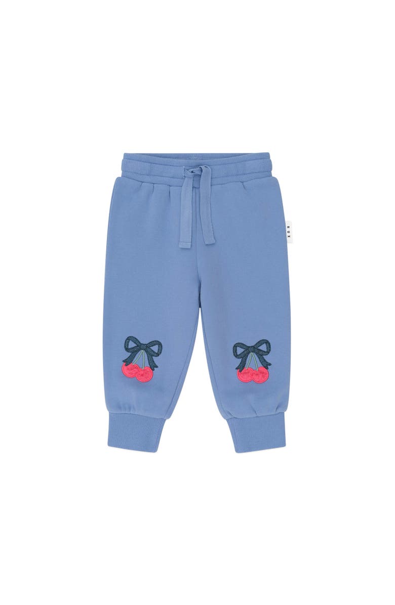 Huxbaby Cherry Bow Trackpant, Main, color, Bijou Blue