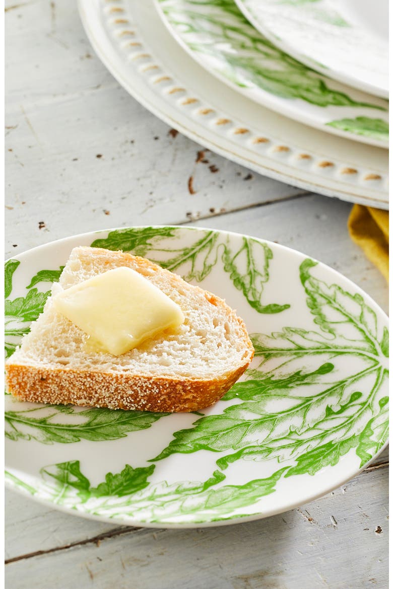 Freya Small Plates - Porcelain - Set 4, Alternate, color, GREEN