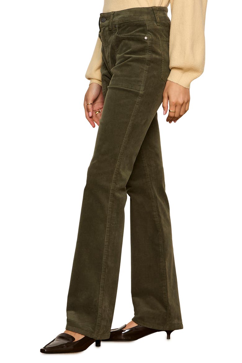 Play Date High Waist Stretch Cotton Corduroy Bootcut Pants, Alternate, color, KALAMATA GREEN