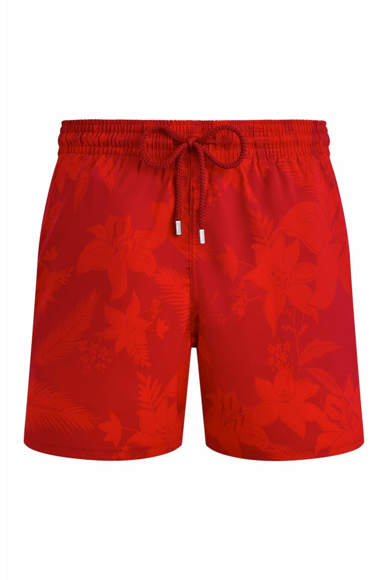 Men's Flower Power Stretch Short Swim Shorts, Alternate, color, LIPSTICK