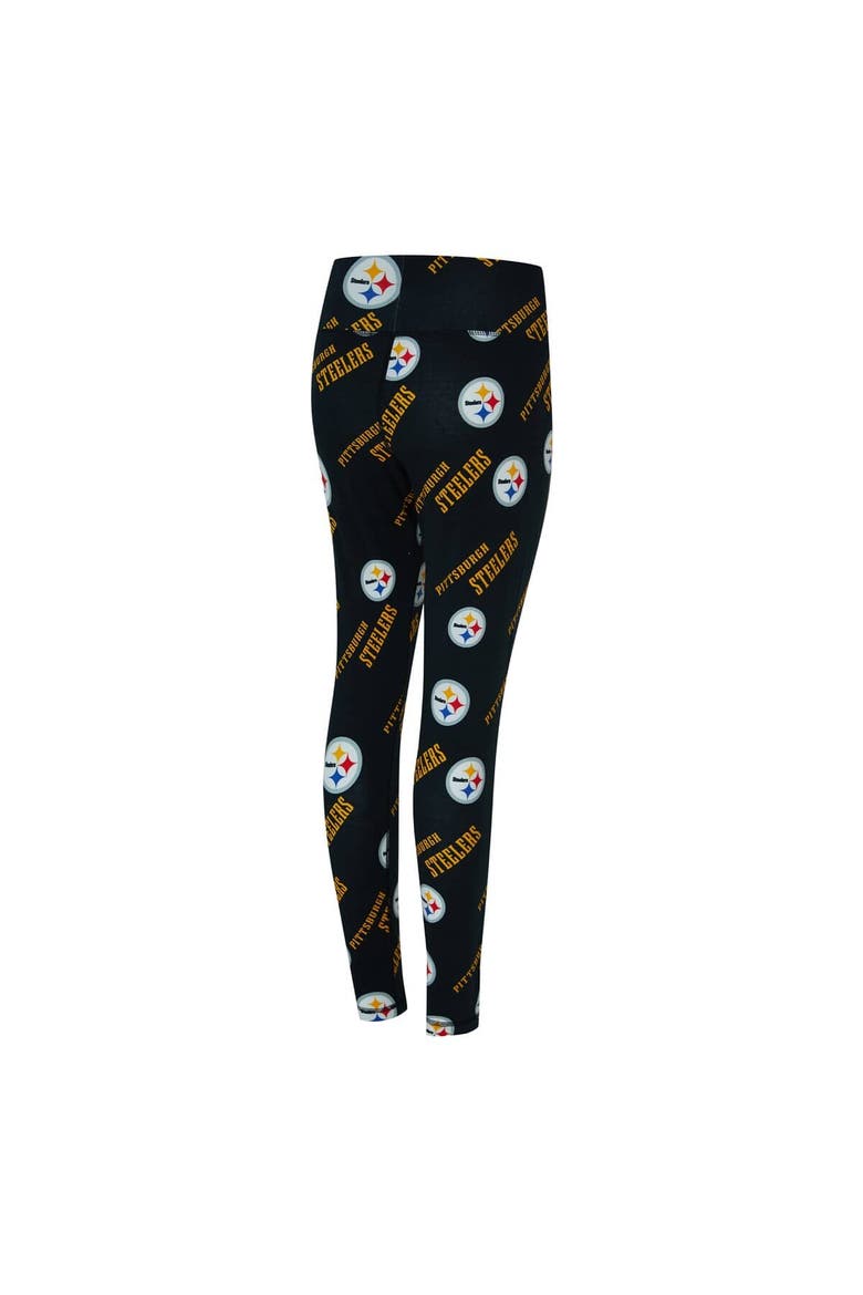 Women's Concepts Sport Black Pittsburgh Steelers Mosaic Allover Print Leggings, Alternate, color, Black