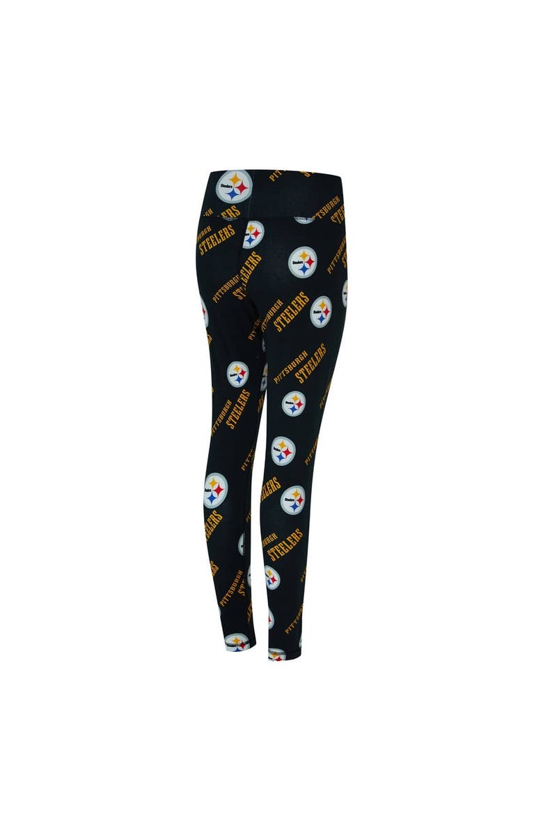 CONCEPTS SPORT Women's Concepts Sport Black Pittsburgh Steelers Mosaic Allover Print Leggings, Alternate, color, Black